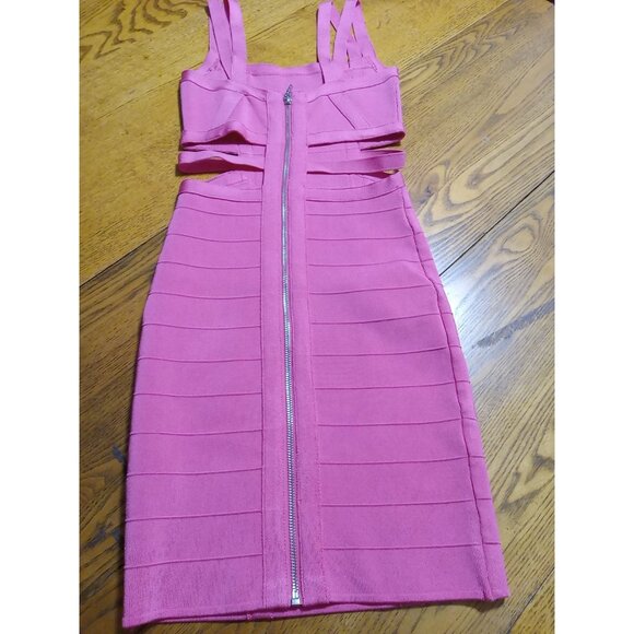 GUESS Dress Womens SMALL PINK BODYCON Party Preowned Casual Work Date Used Chic - Picture 6 of 9
